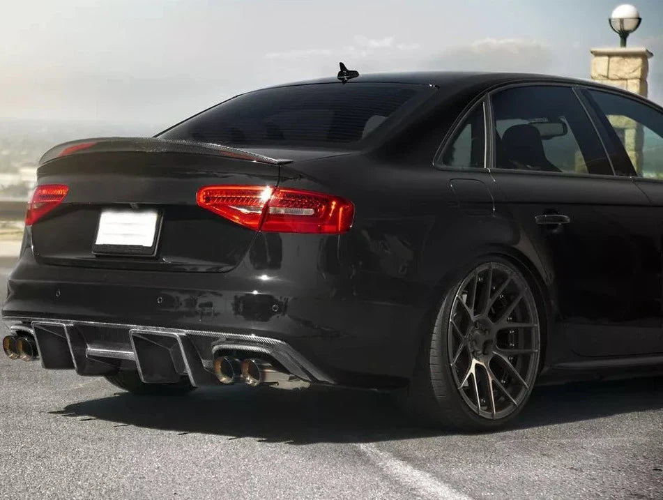 Carbon Fiber Rear Bumper Diffuser - Audi S4 B8/B8.5 Sedan 2008-16.