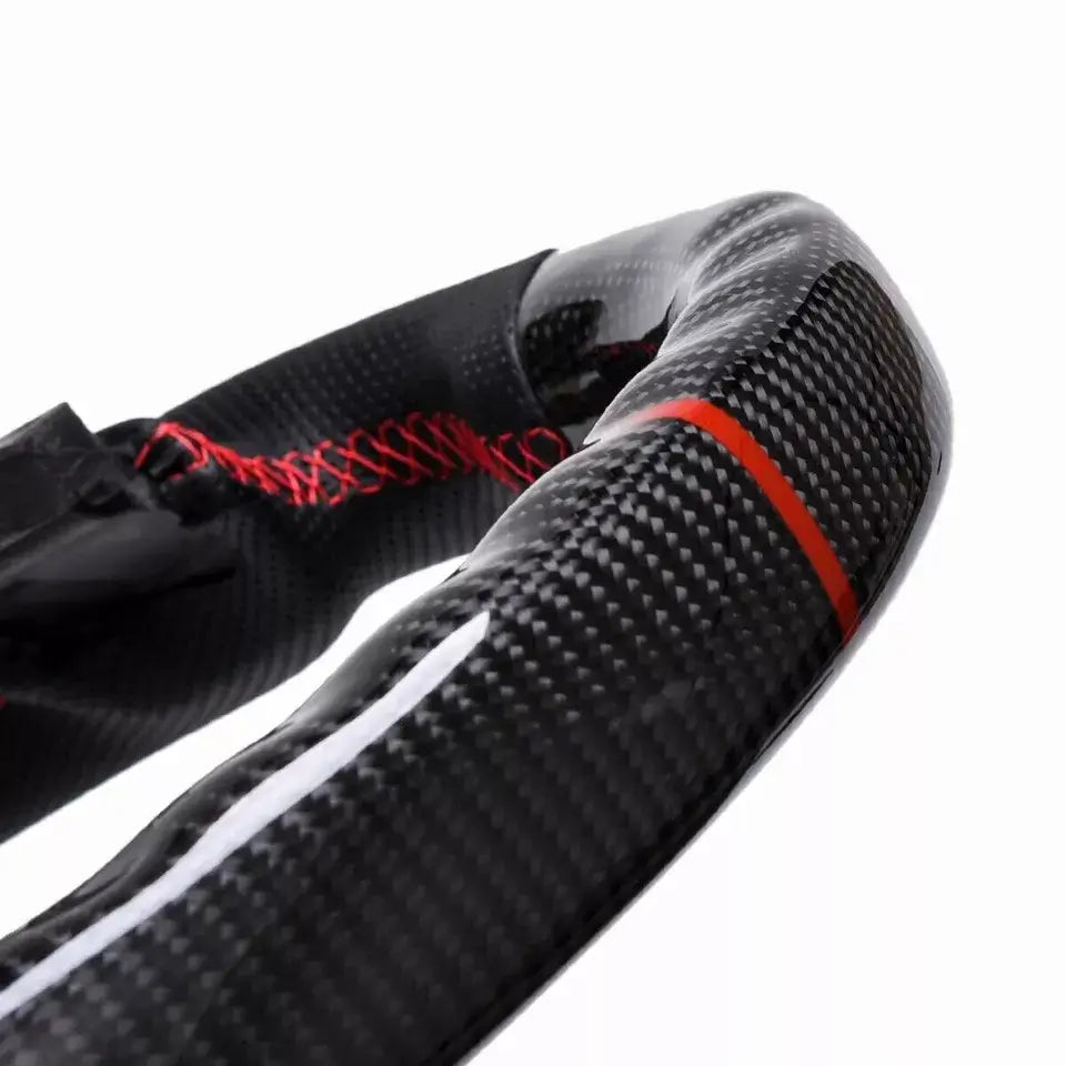 Carbon Fiber Steering Wheel w/ Red Stripe - Lexus IS250/IS300/IS350/ & RX350.