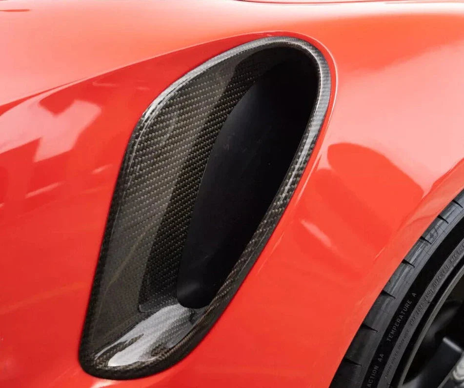 Dry Carbon Fiber Side Fender Air Vent Covers - Porsche 911 991 Turbo S.