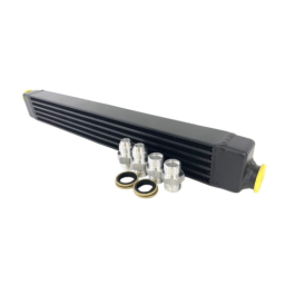 BMW E30 high performance Oil Cooler w/ adjustable fittings for OEM style and AN-10 male connections