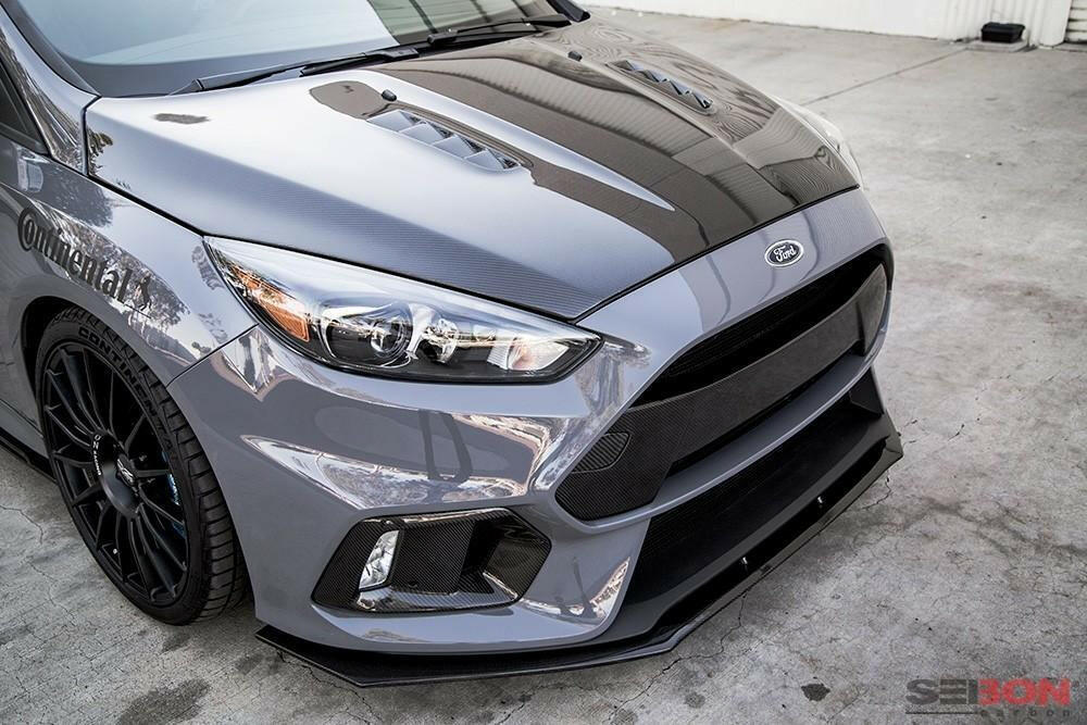 Seibon Carbon Front Bumper Garnish | 2016-2017 Ford Focus RS (FBG16FDFO).