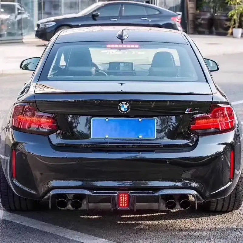KHF Style Carbon Fiber Rear diffuser w/ Brake Light - BMW F87 M2.