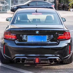 KHF Style Carbon Fiber Rear diffuser w/ Brake Light - BMW F87 M2.