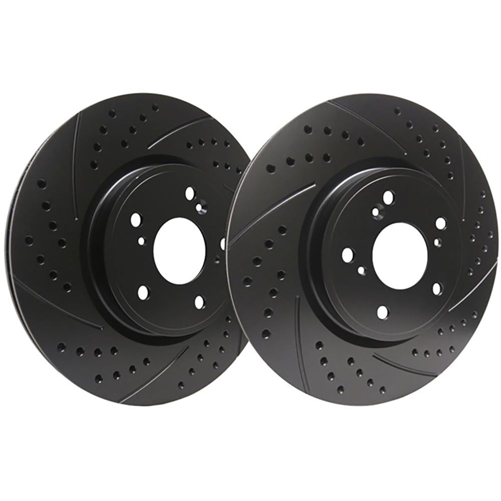 SP Performance Double Drilled and Slotted Rear Brake Rotors | 2008-2015 Mitsubishi Evo X (S30-514/P/BP).