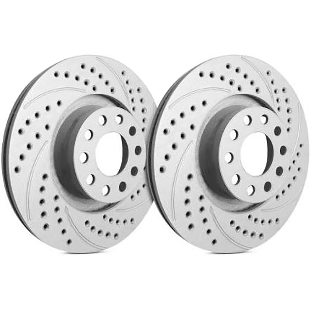 SP Performance Double Drilled and Slotted Rear Brake Rotors | 2008-2015 Mitsubishi Evo X (S30-514/P/BP).