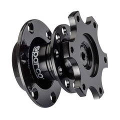 Sparco Black Aluminum Zero Play Quick Disconnect Steering Wheel Hub (015R98TU).