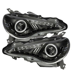 Spyder Auto  Scion FRS 12-15 Projector Headlights - DRL LED - Black.