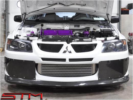 STM Carbon Fiber Front Bumper Shutters | 2003-2005 Mitsubishi Lancer Evolution 8 (EVO8-CFBS).
