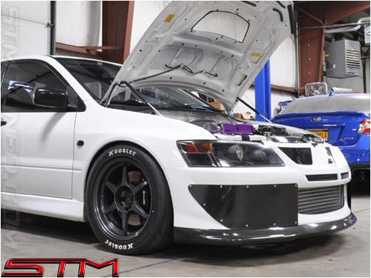 STM Carbon Fiber Front Bumper Shutters | 2003-2005 Mitsubishi Lancer Evolution 8 (EVO8-CFBS).