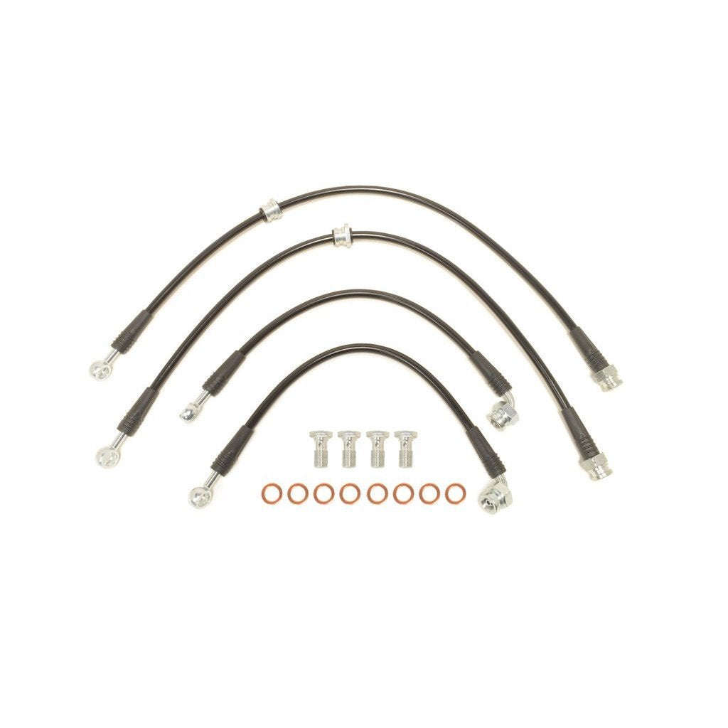 STM Stainless Steel Braided Brake Line Kit | 2001-2006 Mitsubishi Evo (STM-BL-MIT-1020BLK).