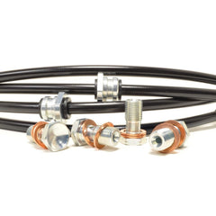STM Stainless Steel Braided Brake Line Kit | 2001-2006 Mitsubishi Evo (STM-BL-MIT-1020BLK).