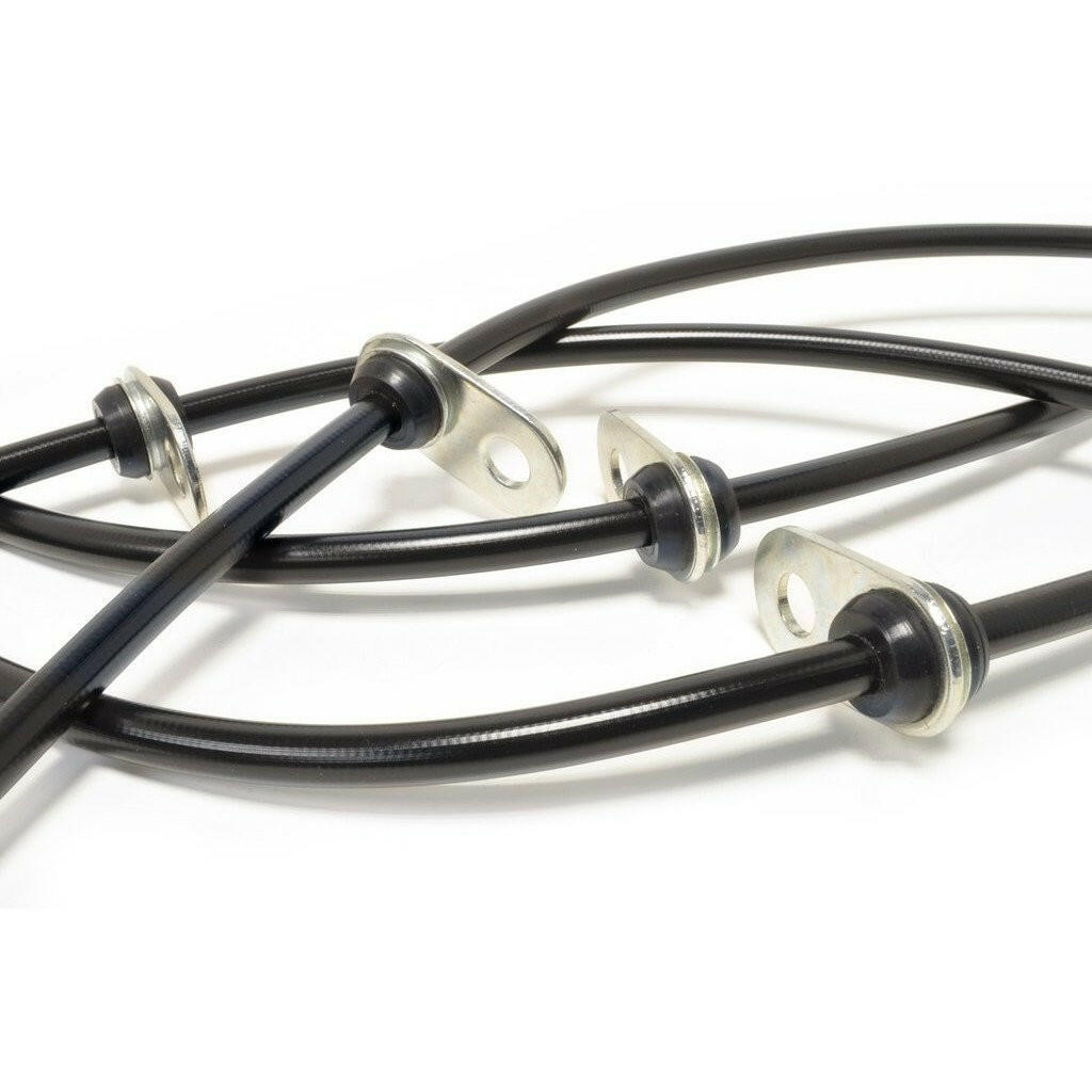 STM Braided Stainless Steel Brake Lines | 2008-2015 Mitsubishi Evo X (STM-BL-MIT-1025BLK).