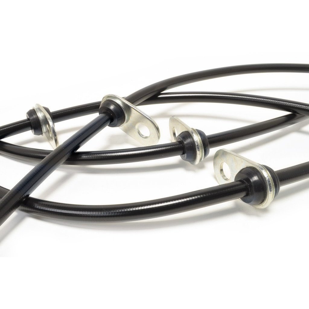 STM Braided Stainless Steel Brake Lines | 2008-2015 Mitsubishi Evo X (STM-BL-MIT-1025BLK).