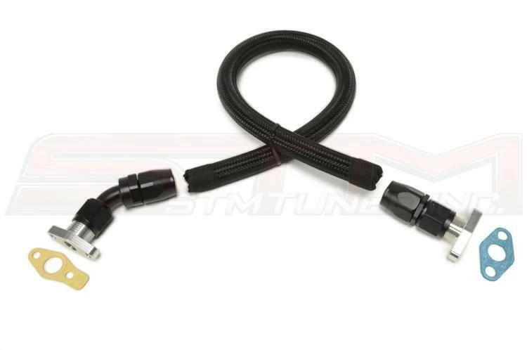 STM Braided Nylon -10AN Turbo Oil Return Line GT-Series | Multiple Mitsubishi Fitments (EVO-DSM-TORLB-GT).