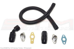 STM Braided Nylon -10AN Turbo Oil Return Line GT-Series | Multiple Mitsubishi Fitments (EVO-DSM-TORLB-GT).