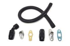 STM Braided Nylon -10AN Turbo Oil Return Line G-Series | 2003-2006 Mitsubishi Lancer Evolution VIII-IX (STM-EVO-DSM-TORLB-G).