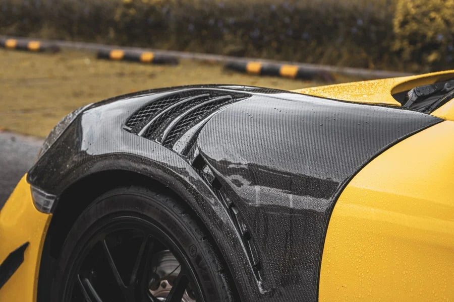 RS V2 Style Front Carbon Fiber Fender Set - Porsche 718 Boxster Cayman.