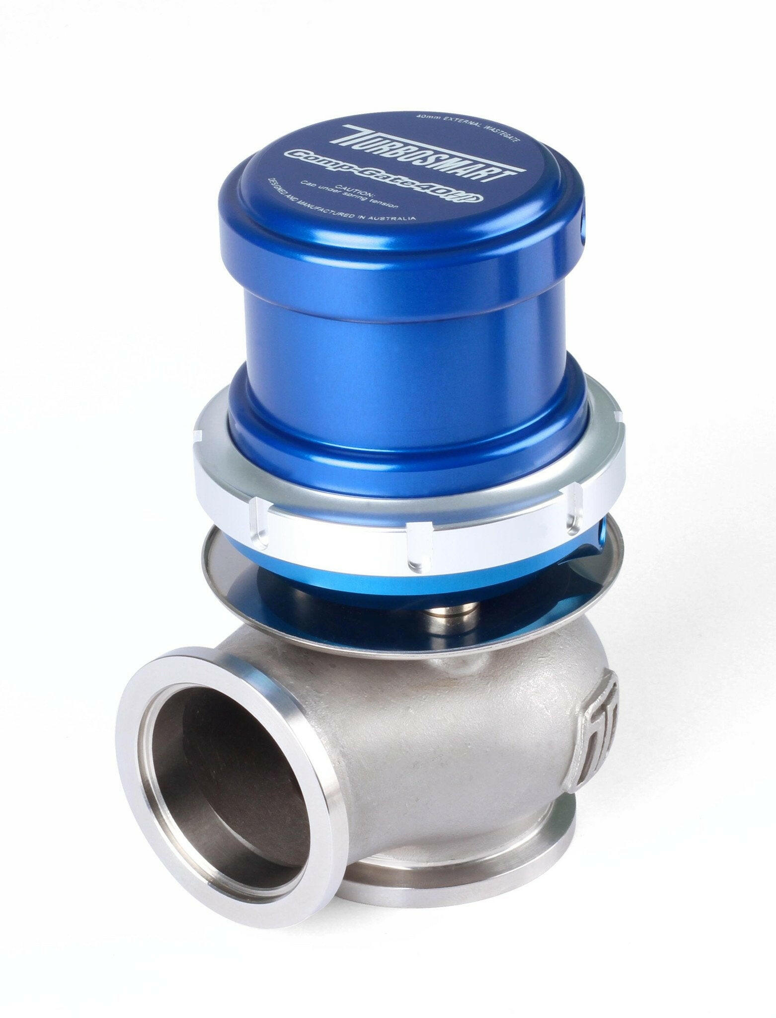 WG40 Compgate 40mm External Wastegate - 35 PSI BLUE by Turbosmart (TS-0505-1201).