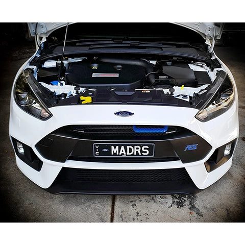 Velossa Tech BIG MOUTH Full Kit Intake Snorkel | 2016-2018 Ford Focus RS (VT-BM-0030-PBLU-BLK-RECT)