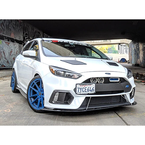 Velossa Tech BIG MOUTH Full Kit Intake Snorkel | 2016-2018 Ford Focus RS (VT-BM-0030-PBLU-BLK-RECT)