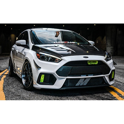 Velossa Tech BIG MOUTH Full Kit Intake Snorkel | 2016-2018 Ford Focus RS (VT-BM-0030-PBLU-BLK-RECT)