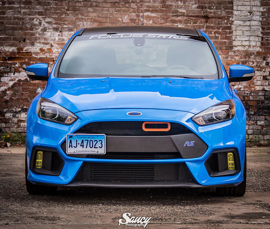 Velossa Tech BIG MOUTH Full Kit Intake Snorkel | 2016-2018 Ford Focus RS (VT-BM-0030-PBLU-BLK-RECT)