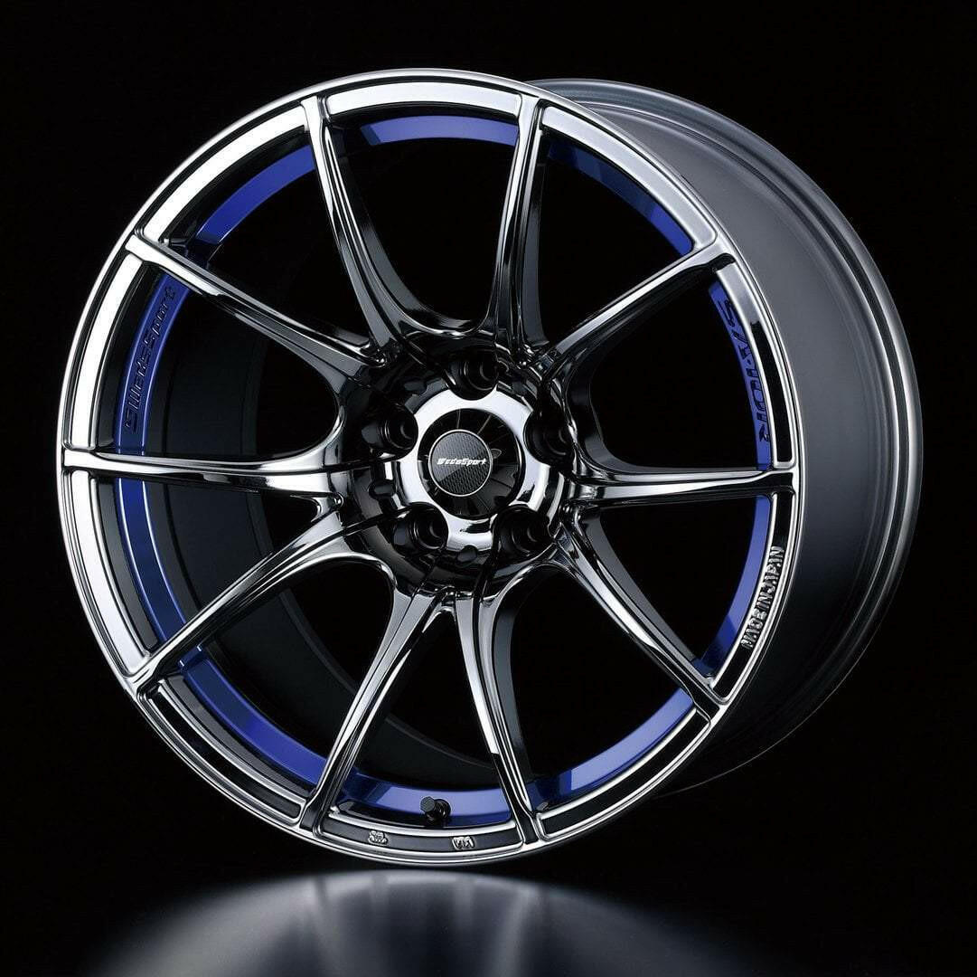WedsSport SA-10R 5x114.3 18” Blue Light Chrome Wheels.