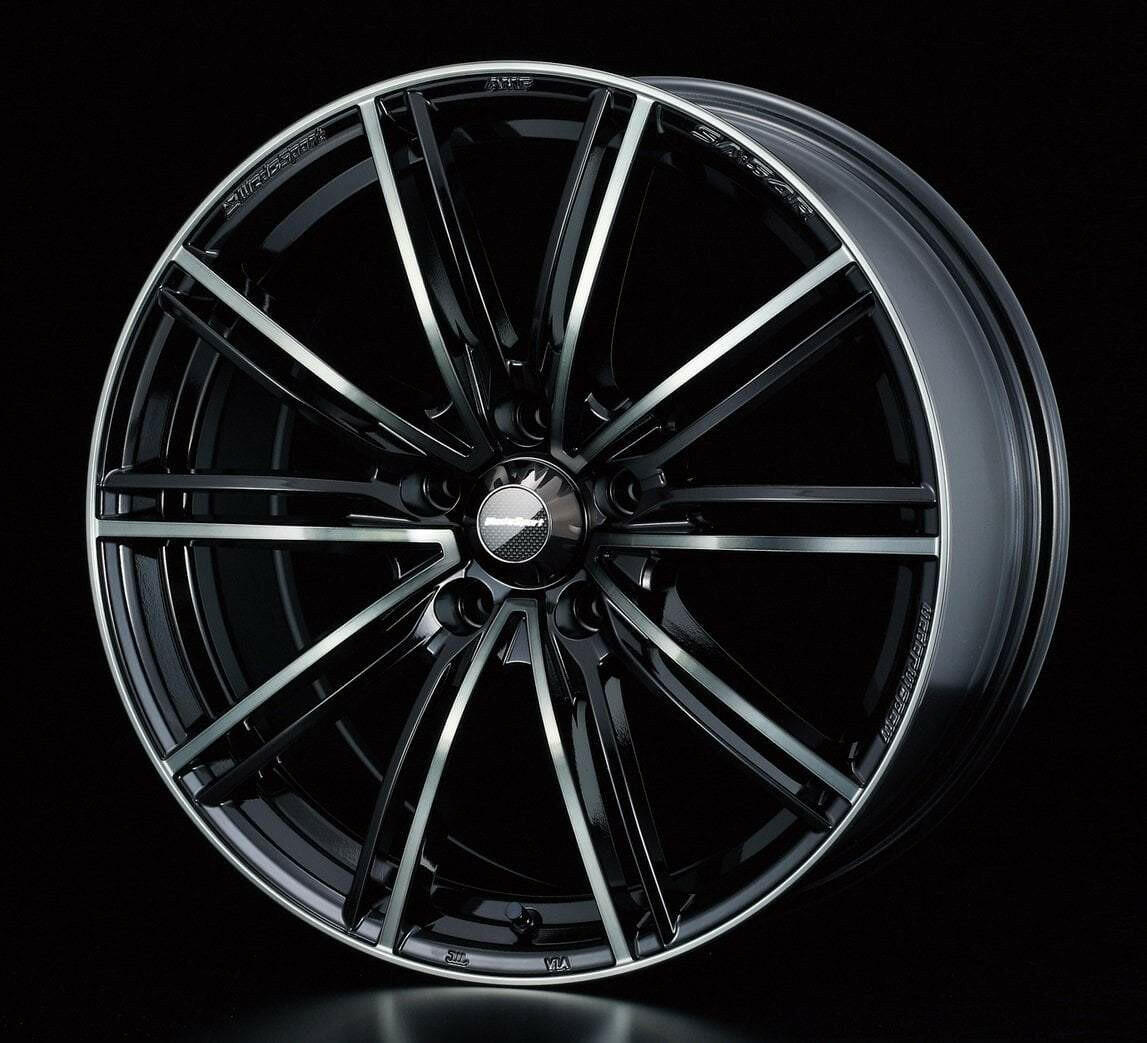 WedsSport SA-54R 5x114.3 18” Hyper Black Clear Wheels.