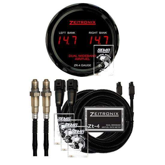Zeitronix ZT-4+ZR-4 Dual Wideband AFR Meter & Gauge Bundle | V6/V8/V10/V12 Engines (ZT-4+ZR-4).
