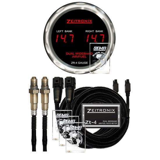 Zeitronix ZT-4+ZR-4 Dual Wideband AFR Meter & Gauge Bundle | V6/V8/V10/V12 Engines (ZT-4+ZR-4).