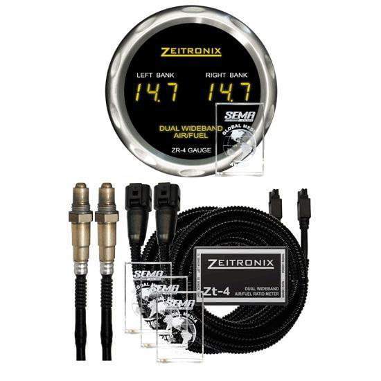 Zeitronix ZT-4+ZR-4 Dual Wideband AFR Meter & Gauge Bundle | V6/V8/V10/V12 Engines (ZT-4+ZR-4).